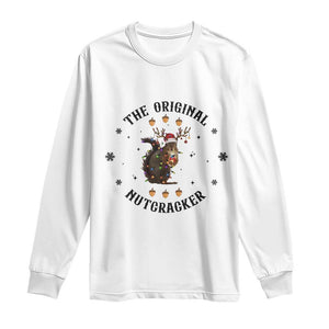 Funny Christmas Squirrel Long Sleeve Shirt The Original Nutcracker Snowflake Santa Hat TS11 White Print Your Wear