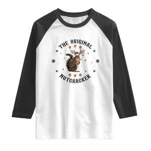 Funny Christmas Squirrel Raglan Shirt The Original Nutcracker Snowflake Santa Hat TS11 White Black Print Your Wear