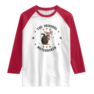 Funny Christmas Squirrel Raglan Shirt The Original Nutcracker Snowflake Santa Hat TS11 White Red Print Your Wear