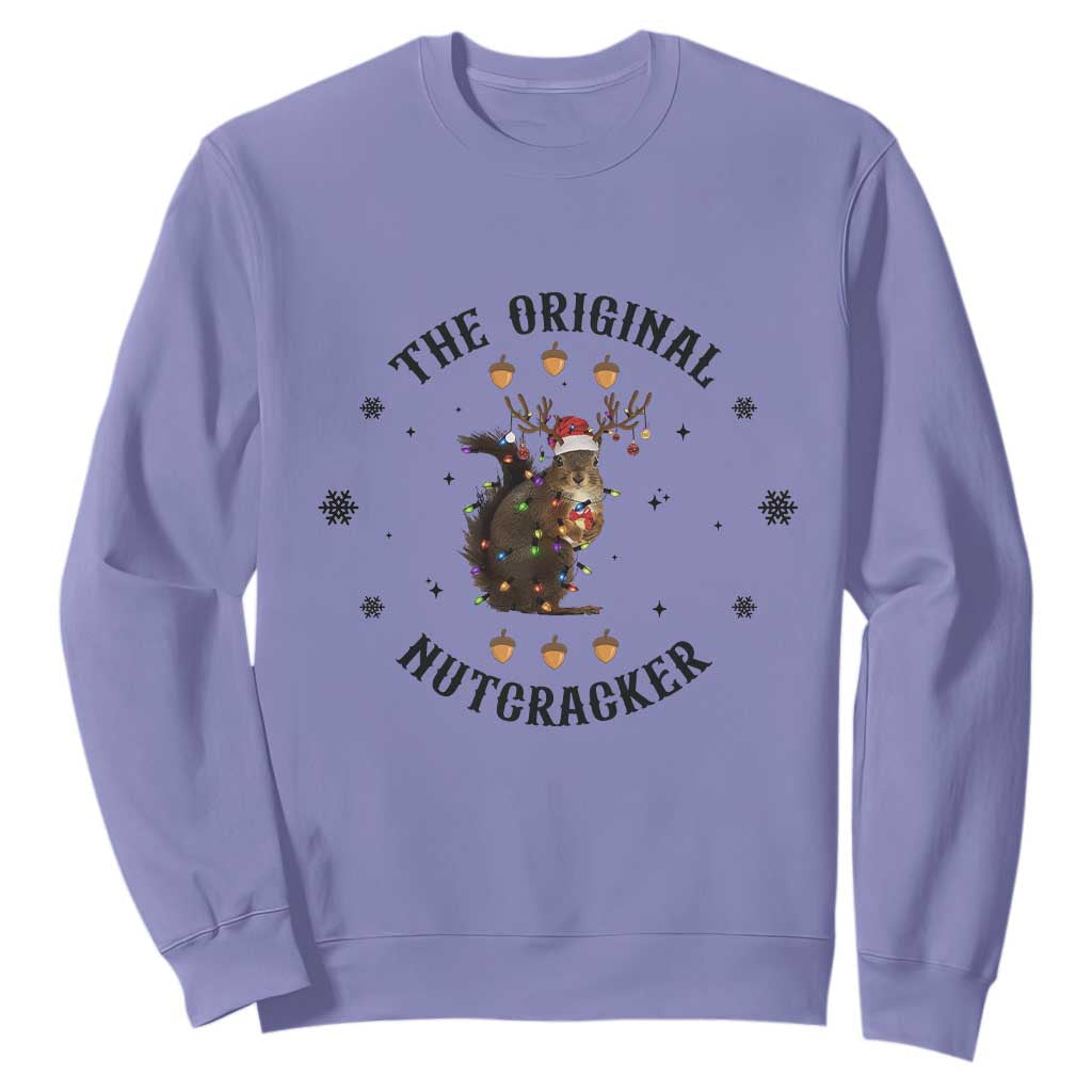 Funny Christmas Squirrel Sweatshirt The Original Nutcracker Snowflake Santa Hat TS11 Violet Print Your Wear