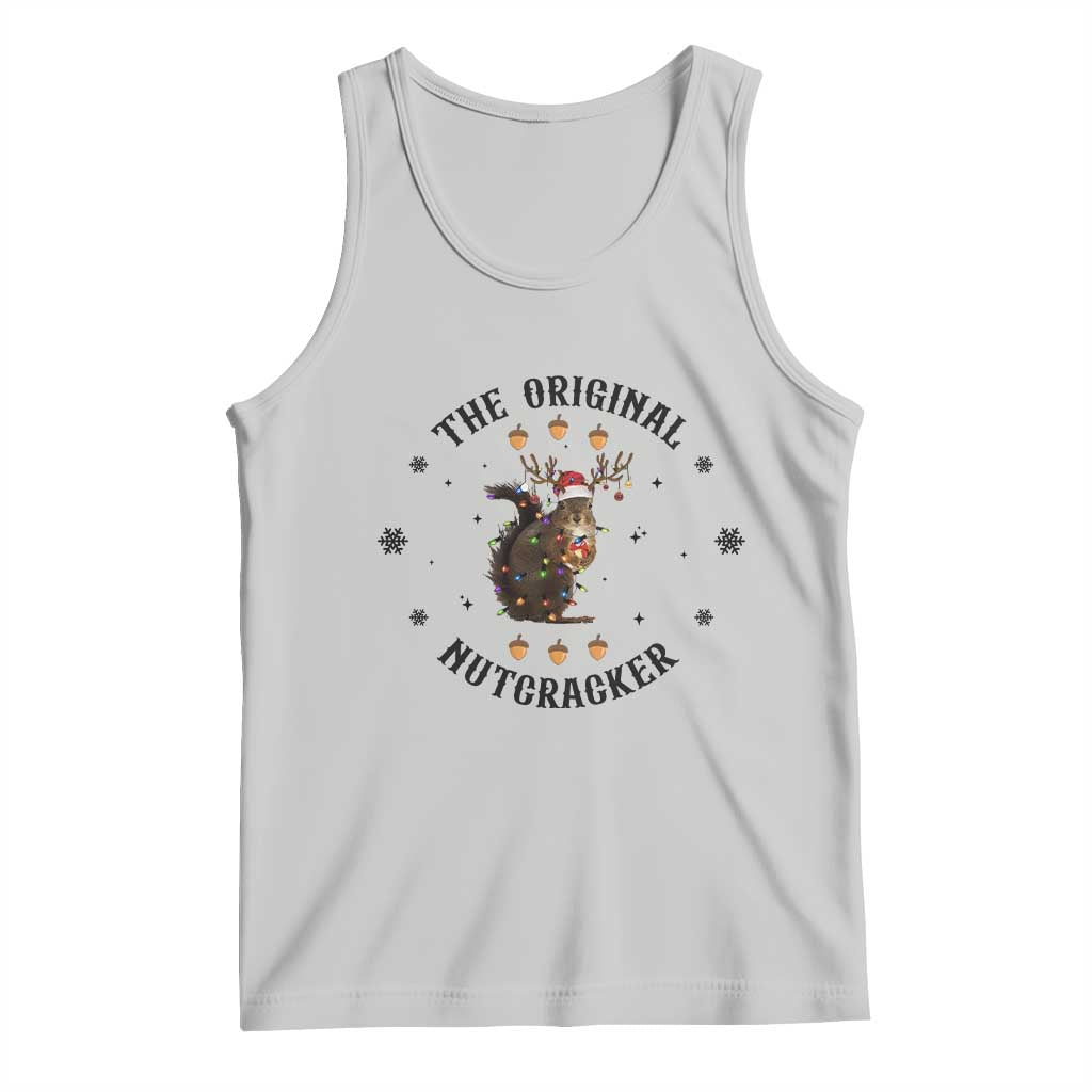 Funny Christmas Squirrel Tank Top The Original Nutcracker Snowflake Santa Hat TS11 Ash Print Your Wear