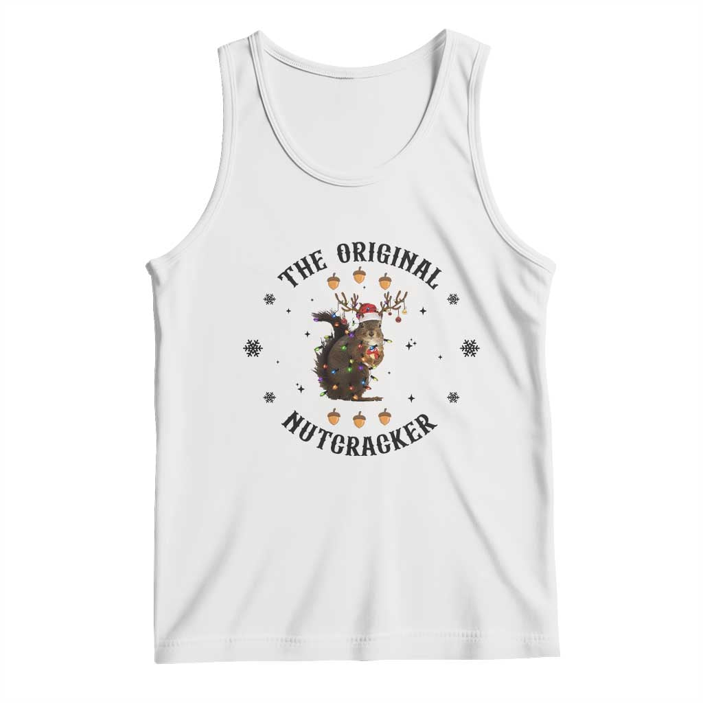 Funny Christmas Squirrel Tank Top The Original Nutcracker Snowflake Santa Hat TS11 White Print Your Wear