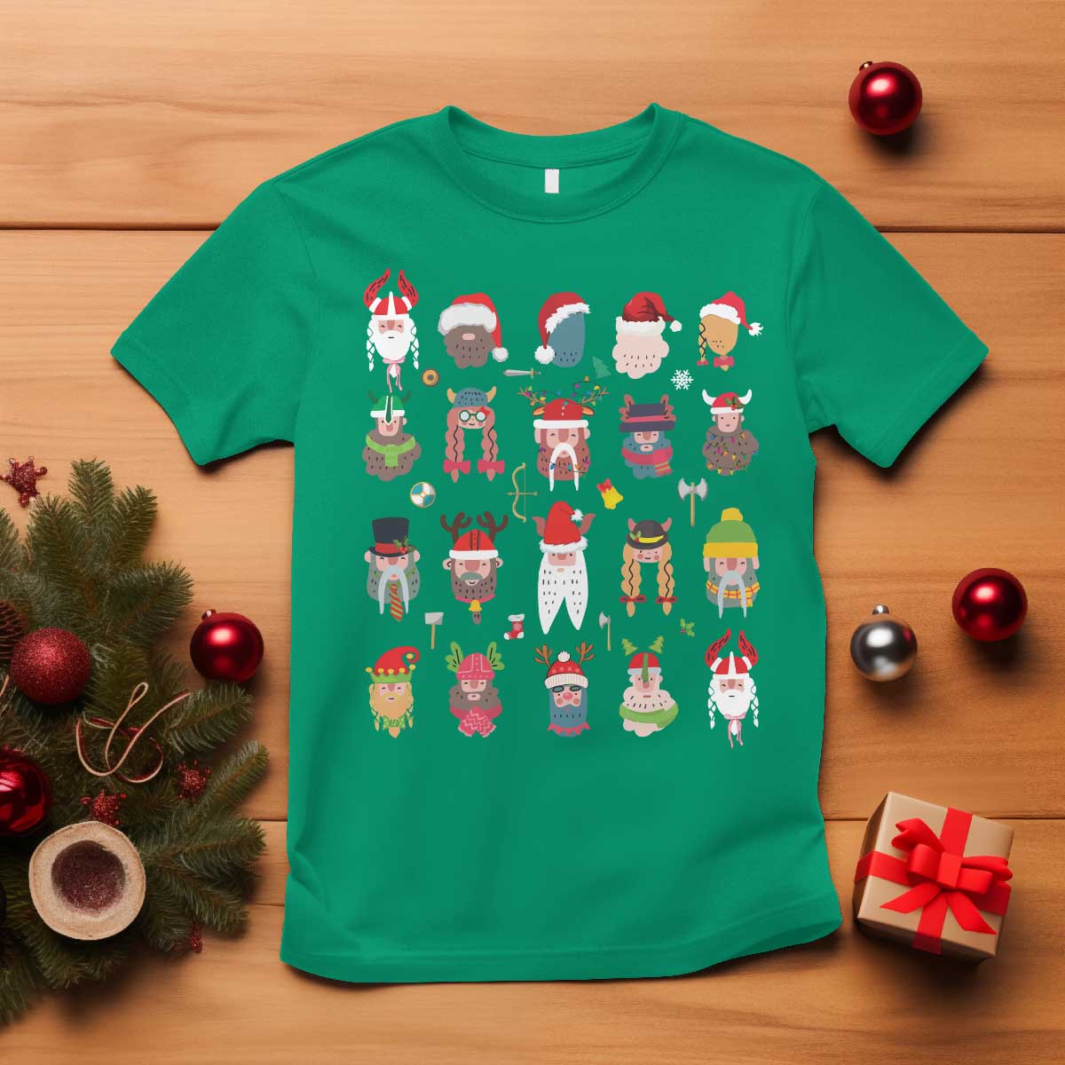 Funny Christmas Viking T Shirt Nordic Cute Viking Warriors TS11 Irish Green Print Your Wear