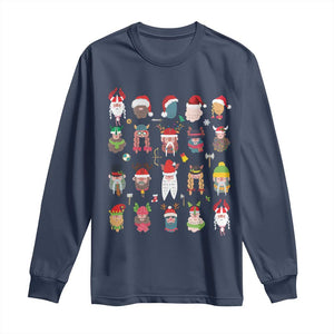 Funny Christmas Viking Long Sleeve Shirt Nordic Cute Viking Warriors TS11 Navy Print Your Wear