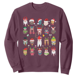 Funny Christmas Viking Sweatshirt Nordic Cute Viking Warriors TS11 Maroon Print Your Wear