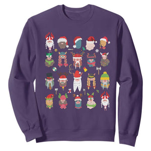 Funny Christmas Viking Sweatshirt Nordic Cute Viking Warriors TS11 Purple Print Your Wear