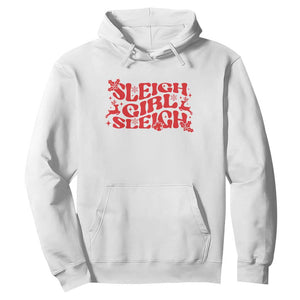 Funny Christmas Hoodie Sleigh Girl Sleigh Reindeer TS11 White Print Your Wear