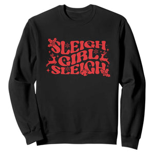 Funny Christmas Sweatshirt Sleigh Girl Sleigh Reindeer TS11 Black Print Your Wear