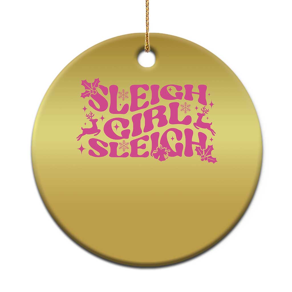 Funny Pink Christmas Christmas Ornament Sleigh Girl Sleigh Reindeer TS11 Print Your Wear