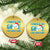 Funny Xmas Gamers Christmas Ornament I Paused My Game For Christmas Snowy Santa Hat TS11 Circle Gold Print Your Wear