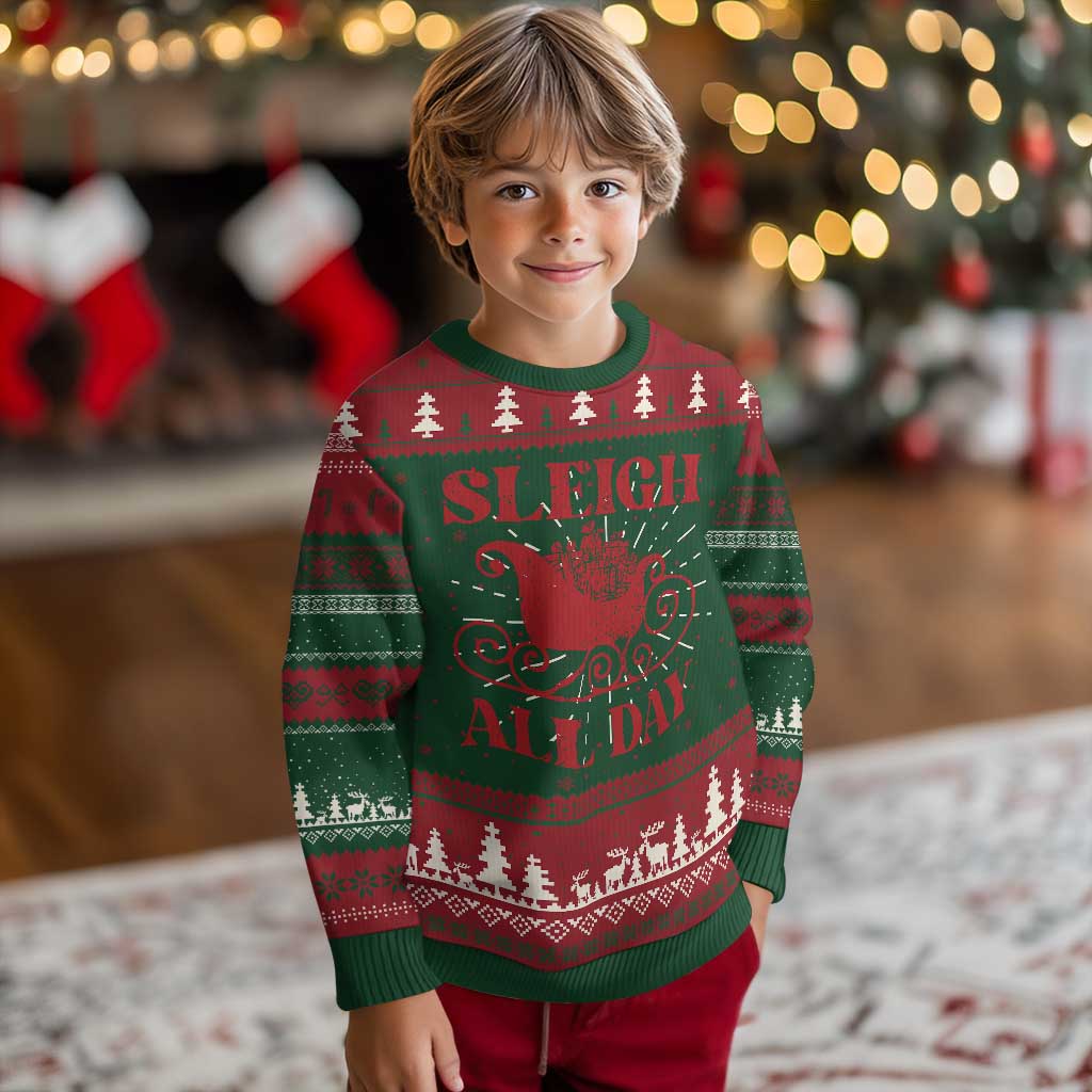 Funny Xmas Ugly Christmas Sweater Sleigh All Day Xmas Santa's Sleigh TS11 Christmas Print Your Wear