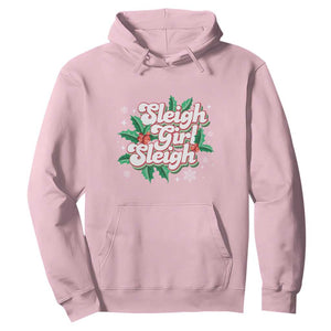 Sleigh Girl Sleigh Hoodie Christmas Retro Groove Slay Girl Mistletoe TS11 Light Pink Print Your Wear