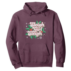 Sleigh Girl Sleigh Hoodie Christmas Retro Groove Slay Girl Mistletoe TS11 Maroon Print Your Wear