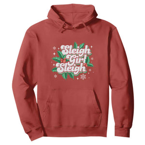 Sleigh Girl Sleigh Hoodie Christmas Retro Groove Slay Girl Mistletoe TS11 Red Print Your Wear