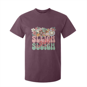 Sleigh Girl Sleigh T Shirt For Kid Christmas Retro Groove Slay Girl TS11 Maroon Print Your Wear