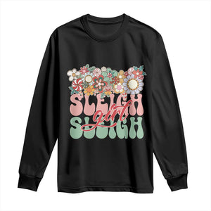 Sleigh Girl Sleigh Long Sleeve Shirt Christmas Retro Groove Slay Girl TS11 Black Print Your Wear