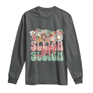 Sleigh Girl Sleigh Long Sleeve Shirt Christmas Retro Groove Slay Girl TS11 Dark Heather Print Your Wear