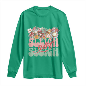 Sleigh Girl Sleigh Long Sleeve Shirt Christmas Retro Groove Slay Girl TS11 Irish Green Print Your Wear