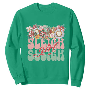 Sleigh Girl Sleigh Sweatshirt Christmas Retro Groove Slay Girl TS11 Irish Green Print Your Wear