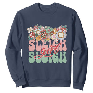 Sleigh Girl Sleigh Sweatshirt Christmas Retro Groove Slay Girl TS11 Navy Print Your Wear