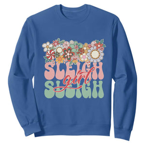 Sleigh Girl Sleigh Sweatshirt Christmas Retro Groove Slay Girl TS11 Royal Blue Print Your Wear