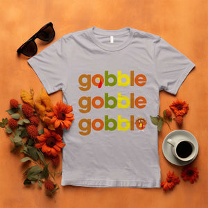 Funny Thanksgiving Turkey Gobble T Shirt Fall Season TS11 Ice Gray Print Your Wear