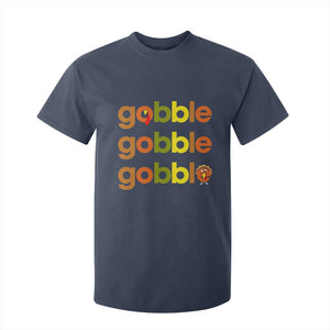 Funny Thanksgiving Turkey Gobble T Shirt For Kid Fall Season TS11 Navy Print Your Wear