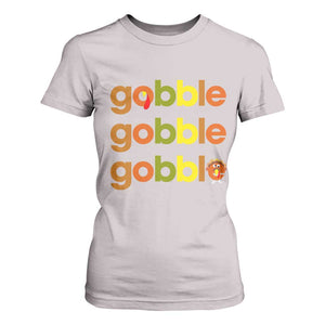 Funny Thanksgiving Turkey Gobble T Shirt For Women Fall Season TS11 Ice Gray Print Your Wear