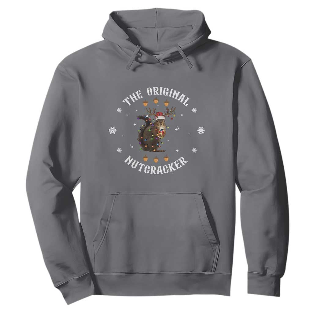 Funny Christmas Squirrel Hoodie The Original Nutcracker Snowflake Xmas Neon Light TS11 Charcoal Print Your Wear