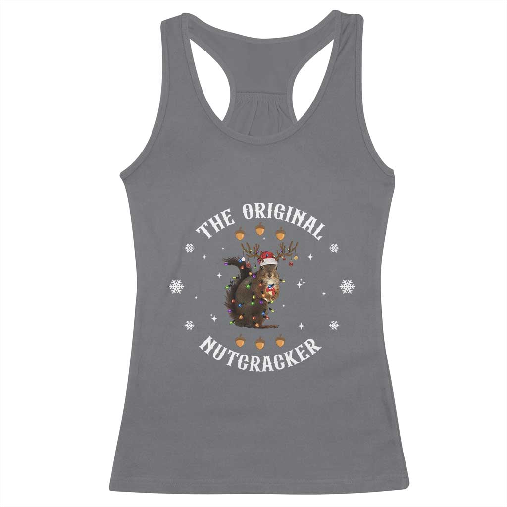Funny Christmas Squirrel Racerback Tank Top The Original Nutcracker Snowflake Xmas Neon Light TS11 Charcoal Print Your Wear