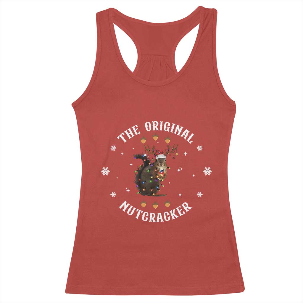 Funny Christmas Squirrel Racerback Tank Top The Original Nutcracker Snowflake Xmas Neon Light TS11 Red Print Your Wear