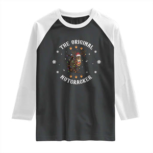 Funny Christmas Squirrel Raglan Shirt The Original Nutcracker Snowflake Xmas Neon Light TS11 Black White Print Your Wear