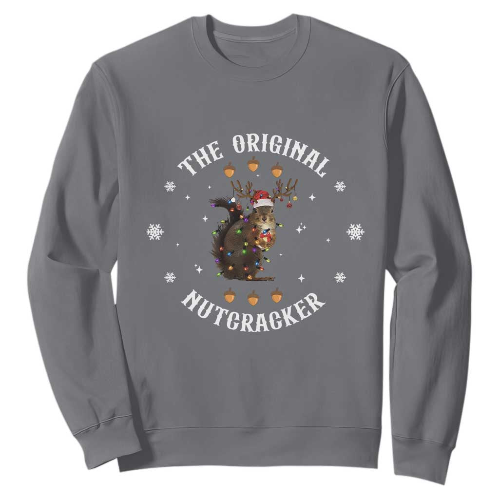 Funny Christmas Squirrel Sweatshirt The Original Nutcracker Snowflake Xmas Neon Light TS11 Charcoal Print Your Wear