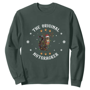 Funny Christmas Squirrel Sweatshirt The Original Nutcracker Snowflake Xmas Neon Light TS11 Dark Forest Green Print Your Wear