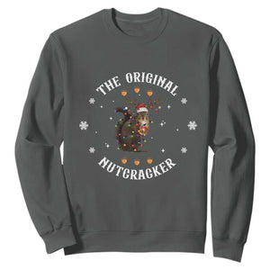 Funny Christmas Squirrel Sweatshirt The Original Nutcracker Snowflake Xmas Neon Light TS11 Dark Heather Print Your Wear