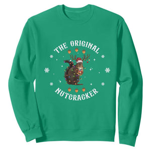 Funny Christmas Squirrel Sweatshirt The Original Nutcracker Snowflake Xmas Neon Light TS11 Irish Green Print Your Wear