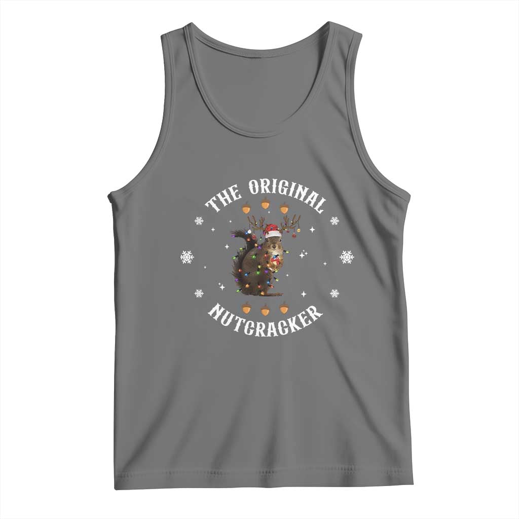 Funny Christmas Squirrel Tank Top The Original Nutcracker Snowflake Xmas Neon Light TS11 Black Heather Print Your Wear