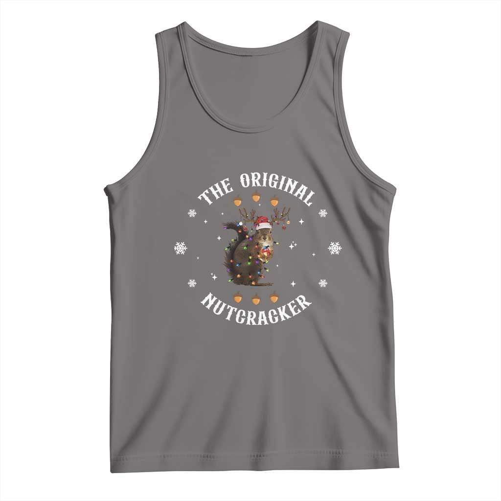 Funny Christmas Squirrel Tank Top The Original Nutcracker Snowflake Xmas Neon Light TS11 Deep Heather Print Your Wear