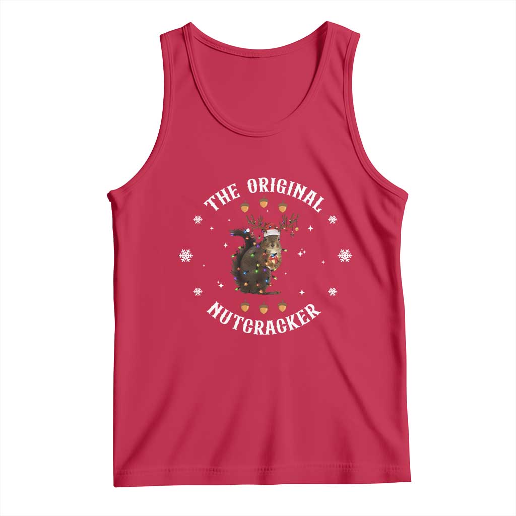 Funny Christmas Squirrel Tank Top The Original Nutcracker Snowflake Xmas Neon Light TS11 Red Print Your Wear