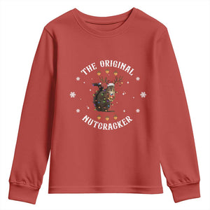 Funny Christmas Squirrel Youth Sweatshirt The Original Nutcracker Snowflake Xmas Neon Light TS11 Red Print Your Wear