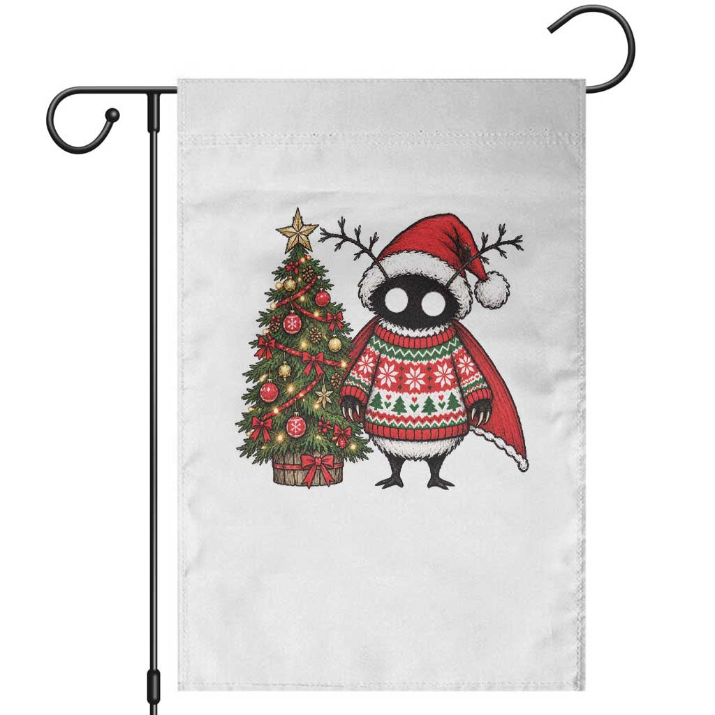 Cute Mothman Christmas Garden Flag Funny Horror Cryptid Xmas Tree Holiday