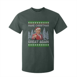 Funny Make Christmas Great Again Trump T Shirt For Kid Xmas Tree TS11 Dark Forest Green Print Your Wear