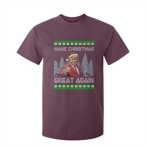 Funny Make Christmas Great Again Trump T Shirt For Kid Xmas Tree TS11 Maroon Print Your Wear