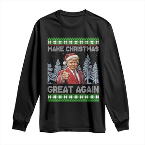 Funny Make Christmas Great Again Trump Long Sleeve Shirt Xmas Tree TS11 Black Print Your Wear