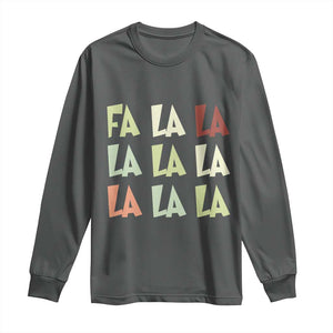 Funny Fa La La 8 Christmas Carol Song Holiday Long Sleeve Shirt TS11 Dark Heather Print Your Wear