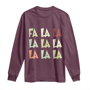 Funny Fa La La 8 Christmas Carol Song Holiday Long Sleeve Shirt TS11 Maroon Print Your Wear