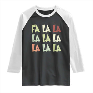 Funny Fa La La 8 Christmas Carol Song Holiday Raglan Shirt TS11 Black White Print Your Wear