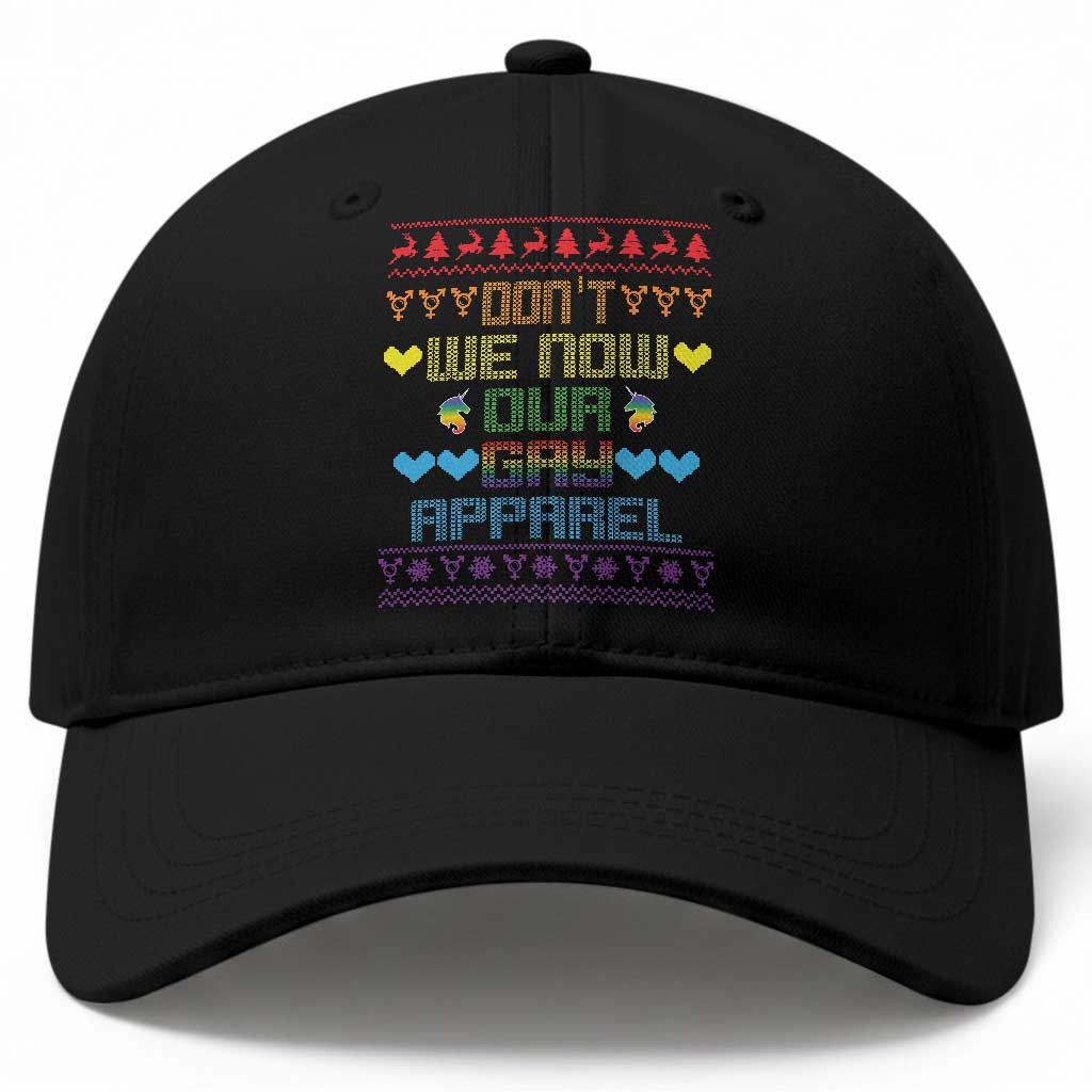 Funny LGBT Christmas Baseball Cap Don't We Now Our Gay Apparel Rainbow Unicorn TS11 Print Your Wear