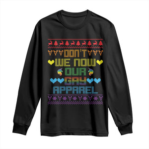 Funny LGBT Christmas Long Sleeve Shirt Don't We Now Our Gay Apparel Rainbow Unicorn TS11 Black Print Your Wear