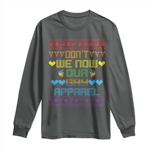 Funny LGBT Christmas Long Sleeve Shirt Don't We Now Our Gay Apparel Rainbow Unicorn TS11 Dark Heather Print Your Wear